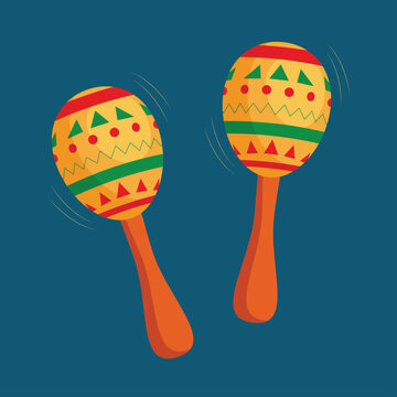 Mexican maracas icon. Cinco de mayo. Vector illustration