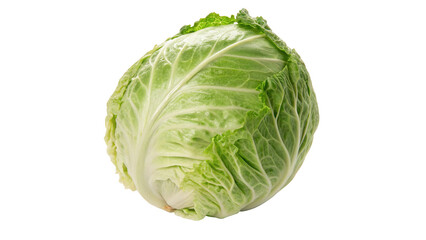 Cabbage sits on a plain background as the natural green color stands out in simple lighting isolated on transparent background  © Olga