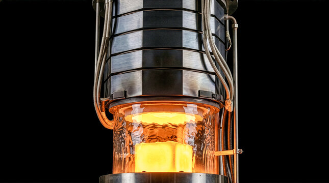 Industrial macro of Solid State Thermophotovoltaic Cell Emitting Extreme Heat, Advanced Clean Energy Waste Recovery Converter for Heavy Industry