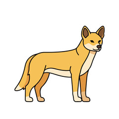 Obraz premium Cartoon dog with yellow and white fur standing on white background