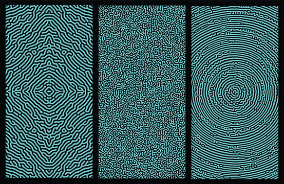 set of an abstract turing pattern vector background