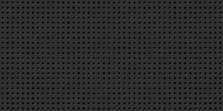 A seamless dark gray background featuring a dense pattern of small holes