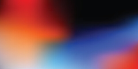 Abstract vibrant mesh gradient background with blurred fluid texture. Modern colorful liquid flow design in red, blue, orange, and black tones. © Fathurrosi