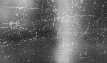 Naklejka premium Old film texture with scratches, noise and glitch shapes. Realistic overlay film texture in black-white, dust and grain. Distressed retro movie or photo negative effect of cinema nostalgia. Artwork