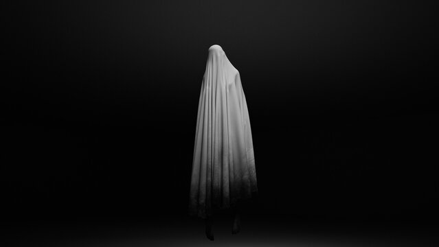 Ghost spooky haunting horror phantom spirit supernatural mysterious dark eerie 3d illustration
