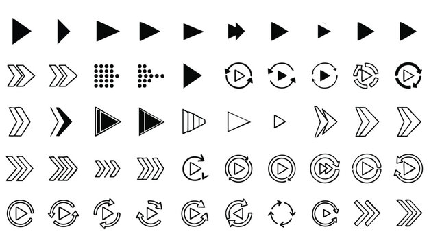 Arrows set of 100 black icons. Arrow icon. Arrow vector collection. Arrow. Cursor. Modern simple arrows. Vector