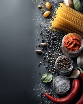 An array of spices and ingredients ready for cooking. Healthy organic food clean eating natural nutrition wellness lifestyle fresh ingredients

