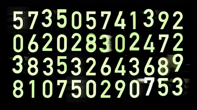 glitching electronic changing numbers made into a grid