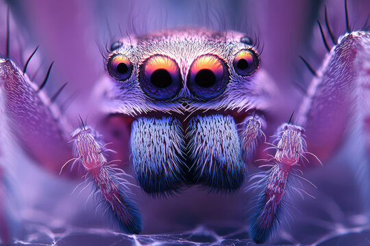 Cinematic Macro Shot of Dragonfly Eye Under Ultraviolet Light