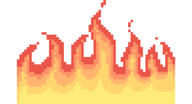 pixel art of fire flame