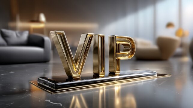 Elegant VIP sign showcasing luxury and exclusivity in design.