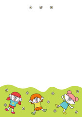 Obraz premium かわいい女の子のイラスト（庭と花と女の子）（PNG）