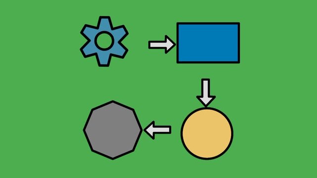 Workflow process icon showing organized steps, efficiency, management, and structured business flow concept