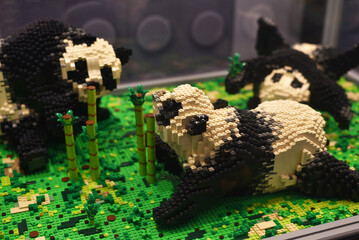 Naklejka premium Lego pandas