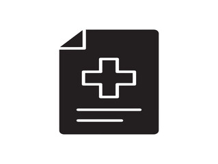 Fototapeta premium Medical diagnosis report document with cross symbol vector illustration