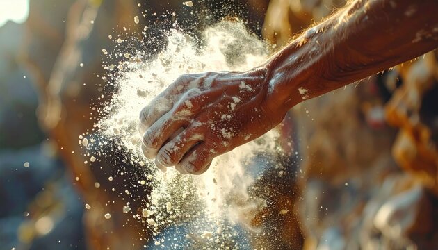 Dynamic Flour Explosion - A Moment of Culinary Artistry Captured in Motion.