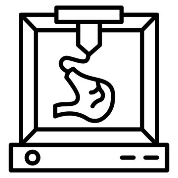 Bioprinting Icon &ndash; 3D Tissue Engineering Vector Symbol