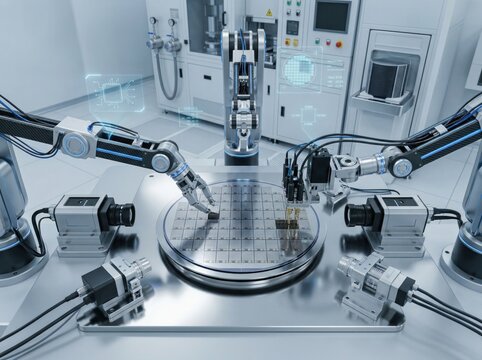 Automated Wafer Inspection System in Semiconductor Cleanroom