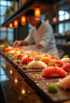 Exquisite Omakase Sushi Artistry at Exclusive Tokyo Restaurant Counter Experience
