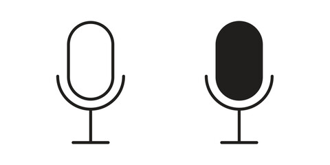 Mic icon in line design. editable stroke icon vector. EPS10 © rocky