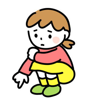いじける女の子