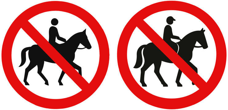 No horse riding signs prohibited rider 1