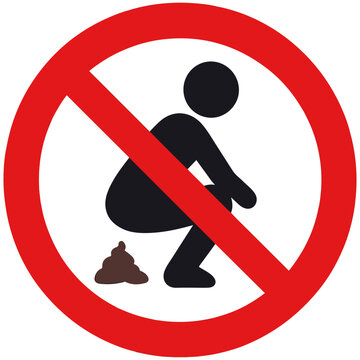 No defecation sign no pooping no toilet no feces
