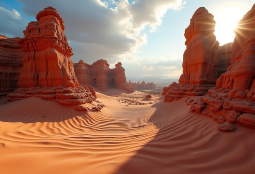 Wind-Carved Yardang Structures: Intricate Designs of Eroded Sandstone in Arid Environments