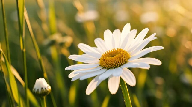 Beautiful daisy flower in the sunlight, natures beauty.