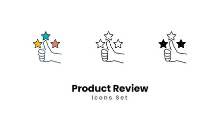 Naklejka premium Product Review icons vector set stock illustration
