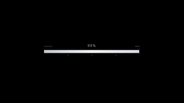 Clean Minimalist White HUD Loading Bar - Modern Corporate UI 4K Black Background