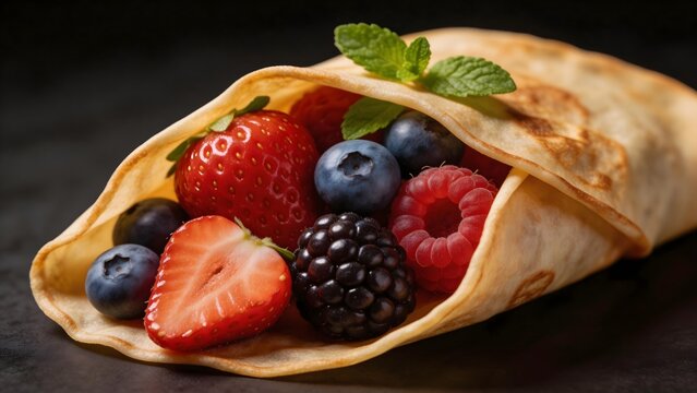 Pancake with fresh berries