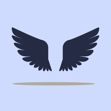 Elemento gr&aacute;fico de asa para logotipos e branding representando liberdade, voo e sucesso