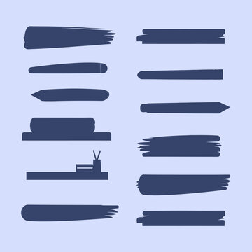 Conjunto de pinceladas e elementos de design art&iacute;stico abstrato para projetos criativos ou fundos decorativos