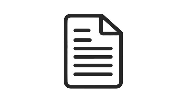 Dokument-Icon-Symbol f&uuml;r Text und Informationen f&uuml;r digitale Anwendungen und Websites im modernen Stil