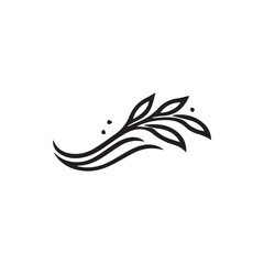 Fototapeta premium Minimalist nature inspired art featuring elegant foliage and organic curves
