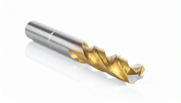 Golden coated metal drill bit with wavy flutes and sharp cutting point