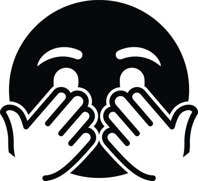 Black and white illustration of the 'see no evil' monkey a classic symbol of wisdom and silence