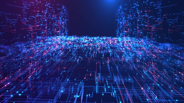 Dynamic glowing data grid flowing connections high speed networks, big data processing, AI systems, futuristic digital infrastructure technology backgrounds, innovation concepts, cyber environments.