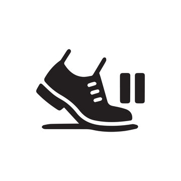 Dynamic walking shoe icon alongside a clear pause symbol suggesting a brief break