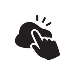 Fototapeta premium Interactive cloud tap icon showcasing digital data storage and network processing