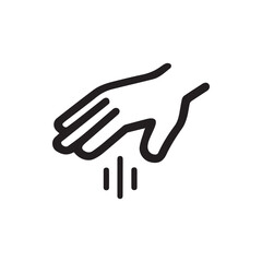 Obraz premium Hand pouring or dropping small particles an essential minimalist line art icon