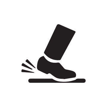 Foot stepping down with force or impact a clear symbol for pressure movement or danger