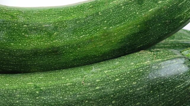 Fresh zucchini in a basket.	