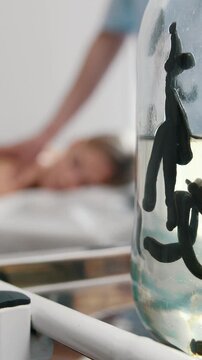 Hirudotherapy - leeches in clinic, in front of massage