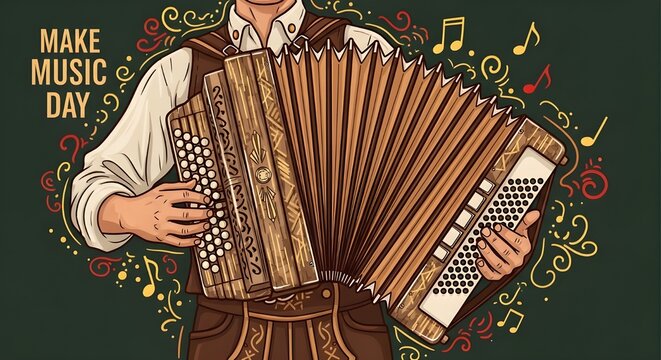 Accordion Player Celebrating Make Music Day