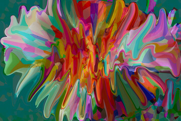 Fototapeta premium ABSTRACT garden inspired psychedelic vibrant background design 