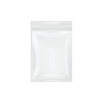 vector illustration of blank transparent zip lock plastic bag