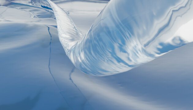 Abstract dynamic blue fluid composition with copy space