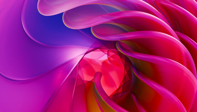 Abstract dynamic 3d rendering with pink and purple swirling motion